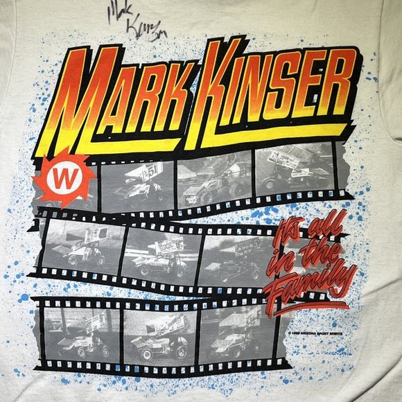 Mark Kinser Wirtgen Durst Goodyear Racing Autographed Medium T-Shirt Made In USA - Picture 8 of 12